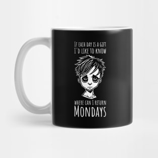 Funny Monday Blues For Men - vertical Mug